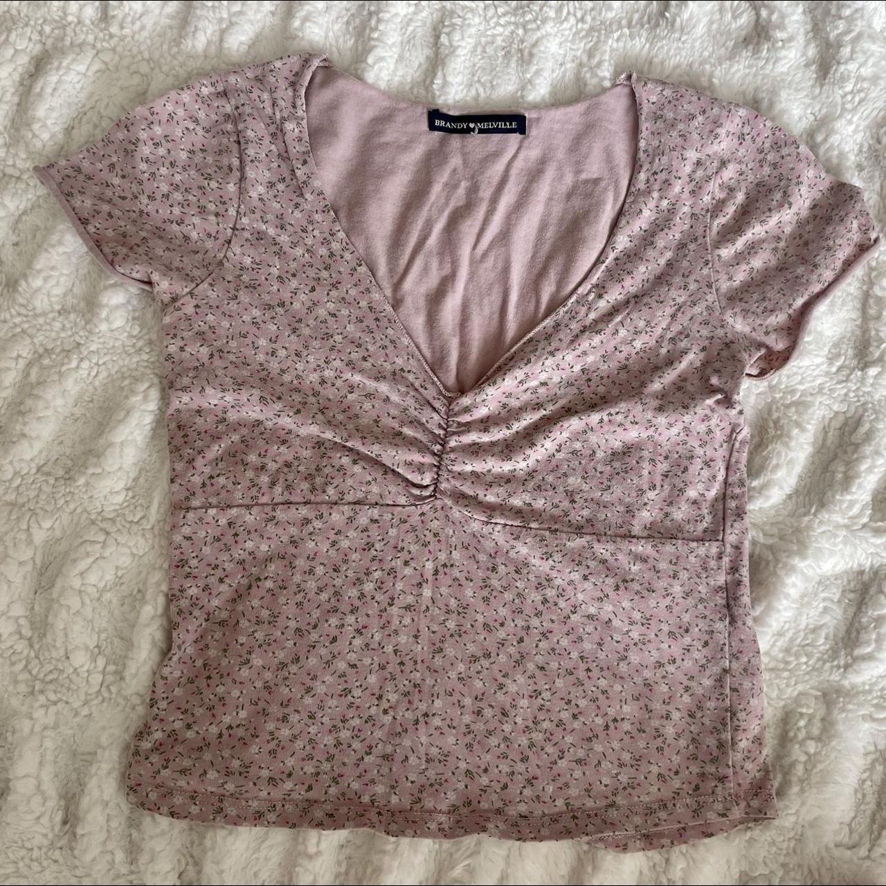 Brandy Melville floral Gina top - Depop