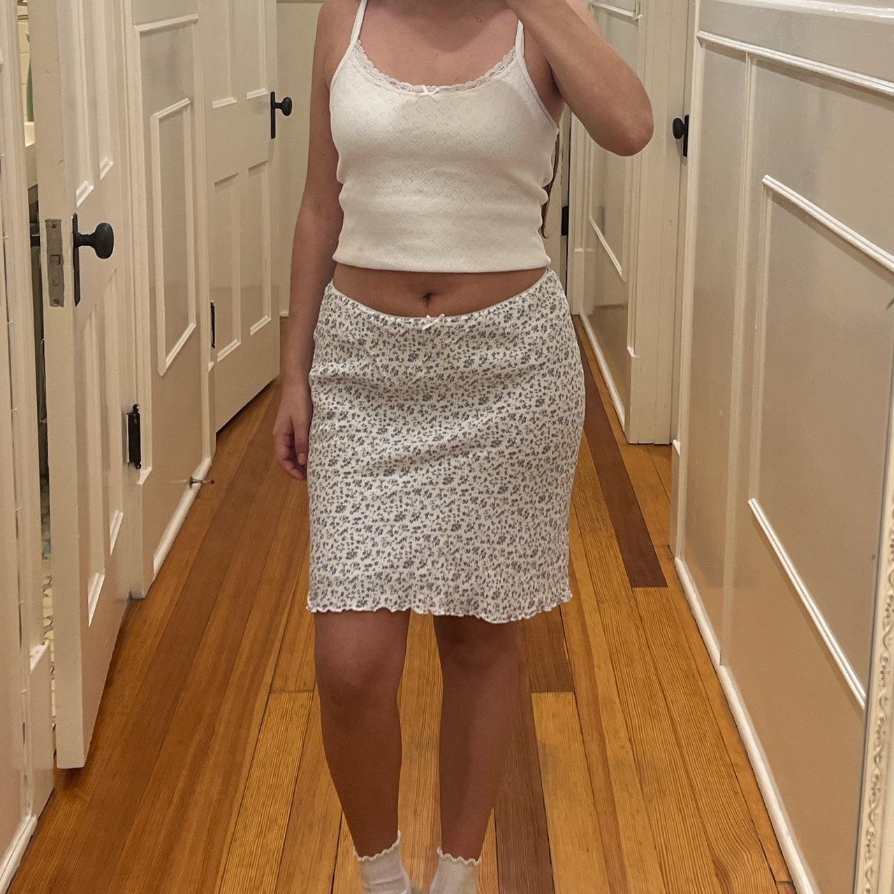 Brandy Melville heart eyelet tank top Size one size... Depop