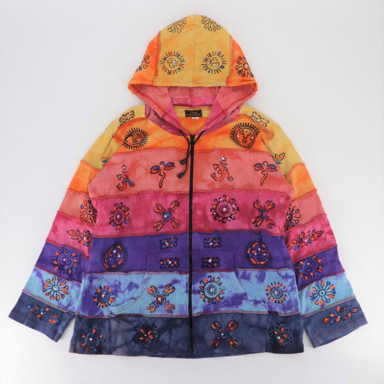 Patchwork tie hotsell dye hooded sweatshirt