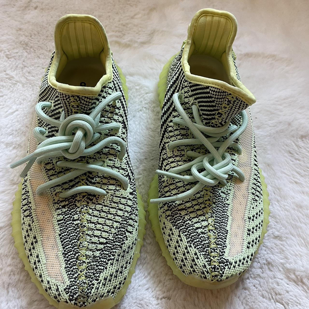 Yeezys women size 7.5 bright green. Barely worn. Depop