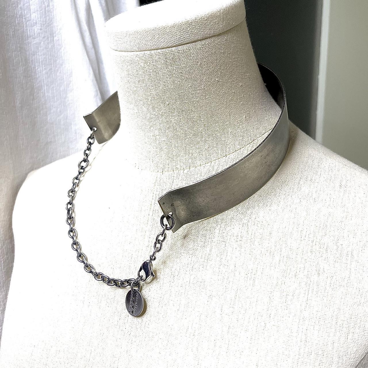 【Dirk Bikkembergs】blade motif necklace Dirk Bikkembergs long necklace with silver discs and key