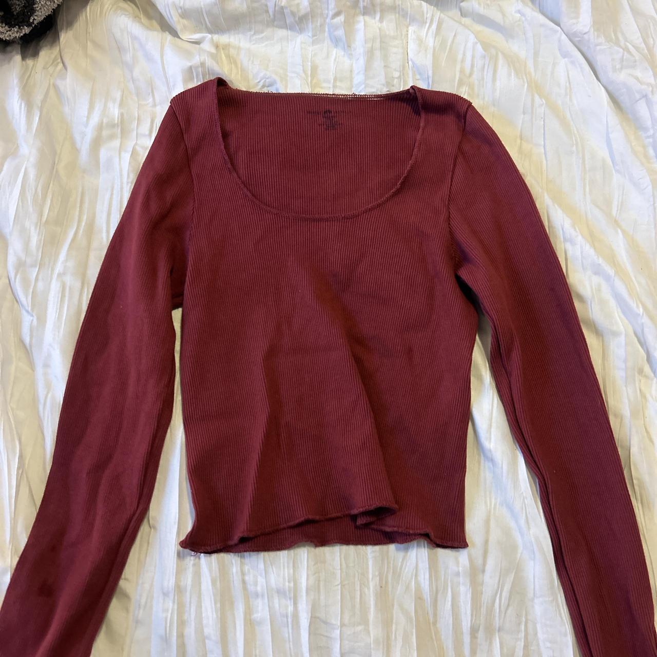 Brandy Melville Women's Shirt Burgundy/Red One size – brandy