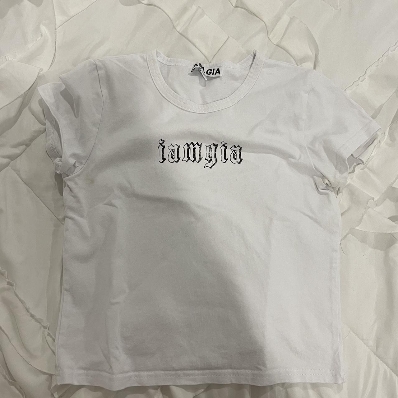 I am Gia baby tee Small makeup stain but can easily... - Depop