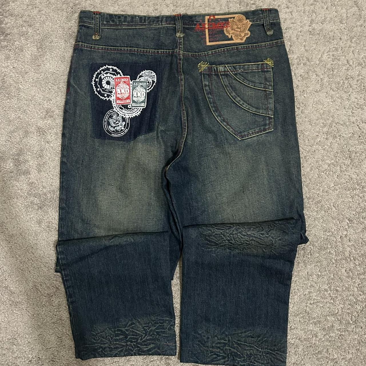 2000s Embroidered Akademiks Jeans (40x32) condition... - Depop