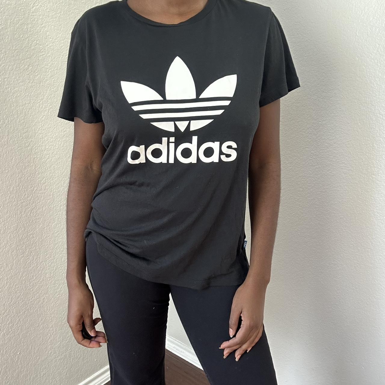 Black adidas tshirt Plain tshirt with white... Depop