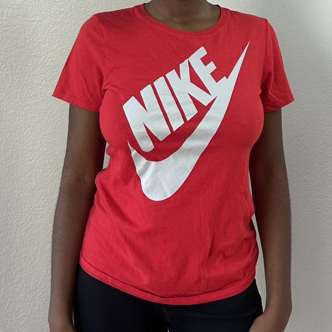 red and black nike shirt women's