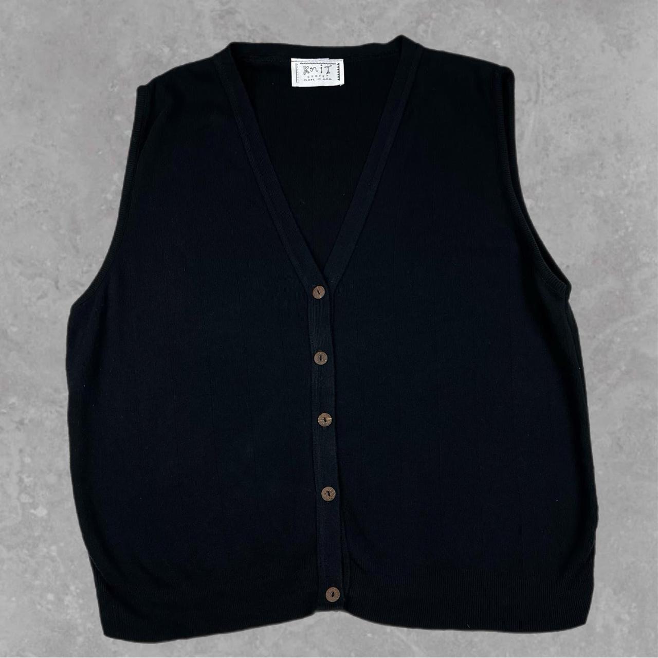 Black Knit Street Sweater Vest Size XL About this... - Depop