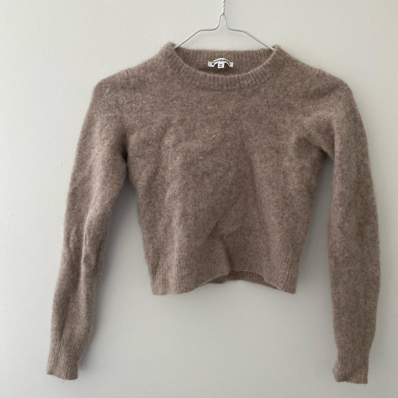 reformation boyfriend cashmere sweater light tan... - Depop