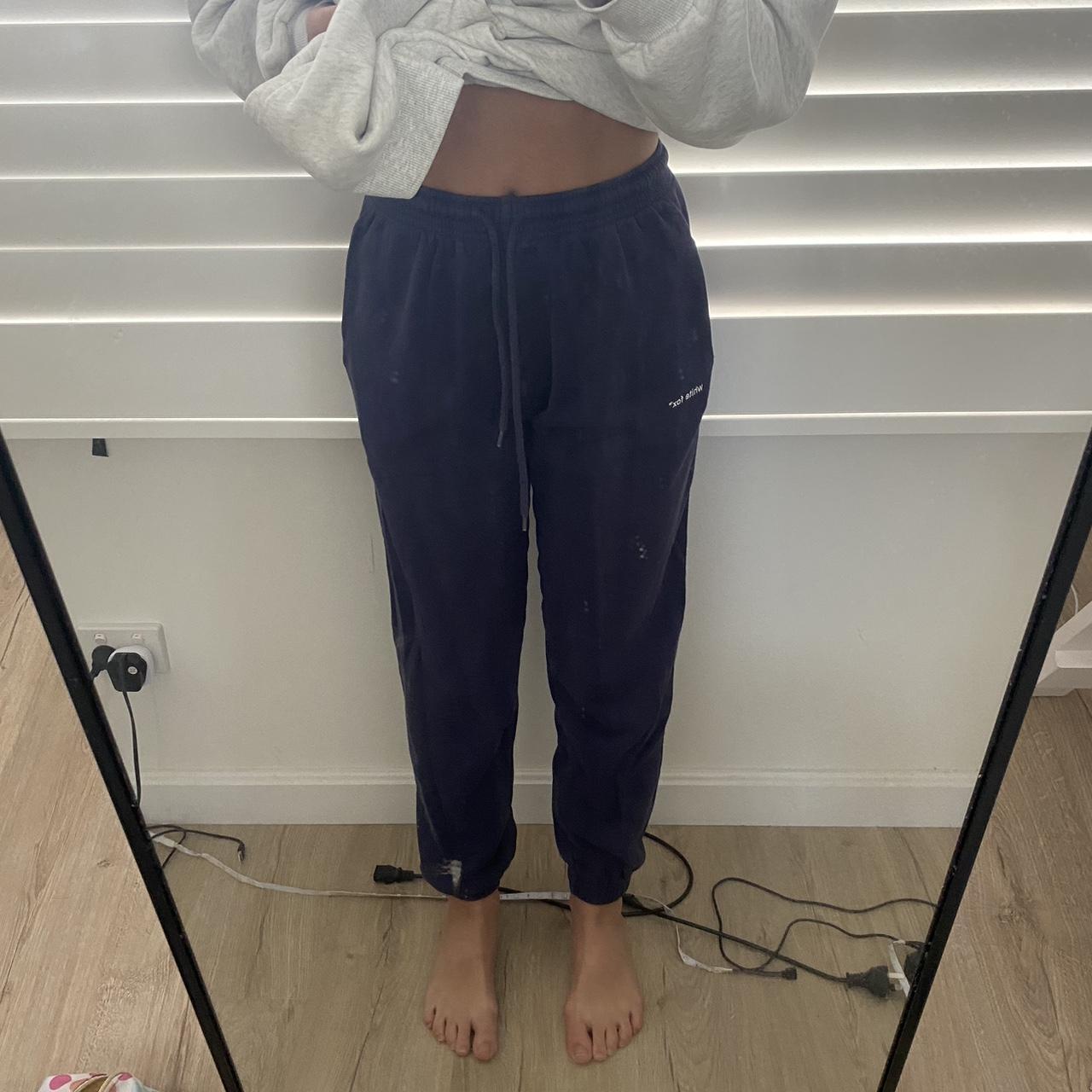 NOT AN ISSUE SWEATPANTS DARK BLUE WHITE... - Depop