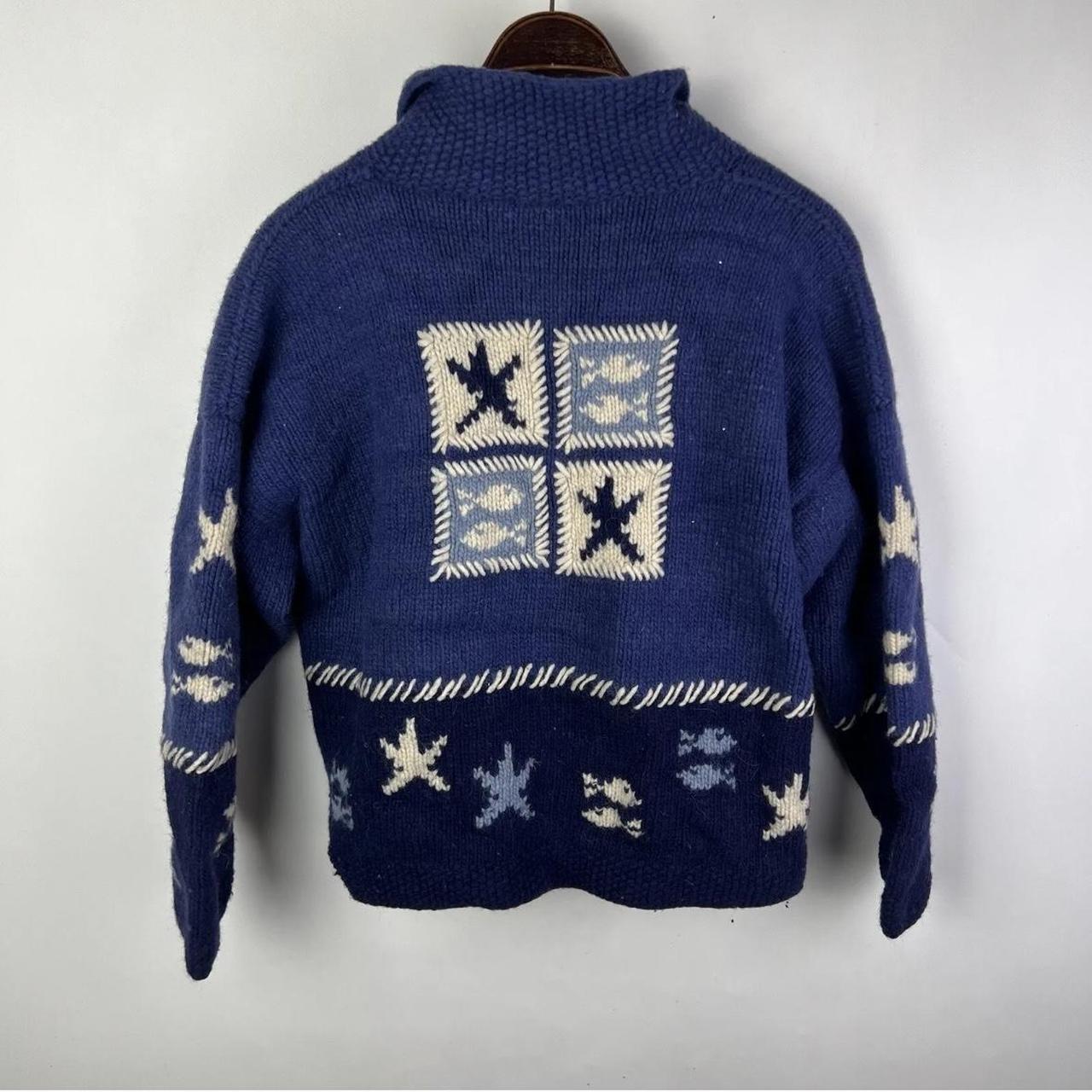 Vintage Pachamama Cardigan Jumper Navy Blue Wool. Depop