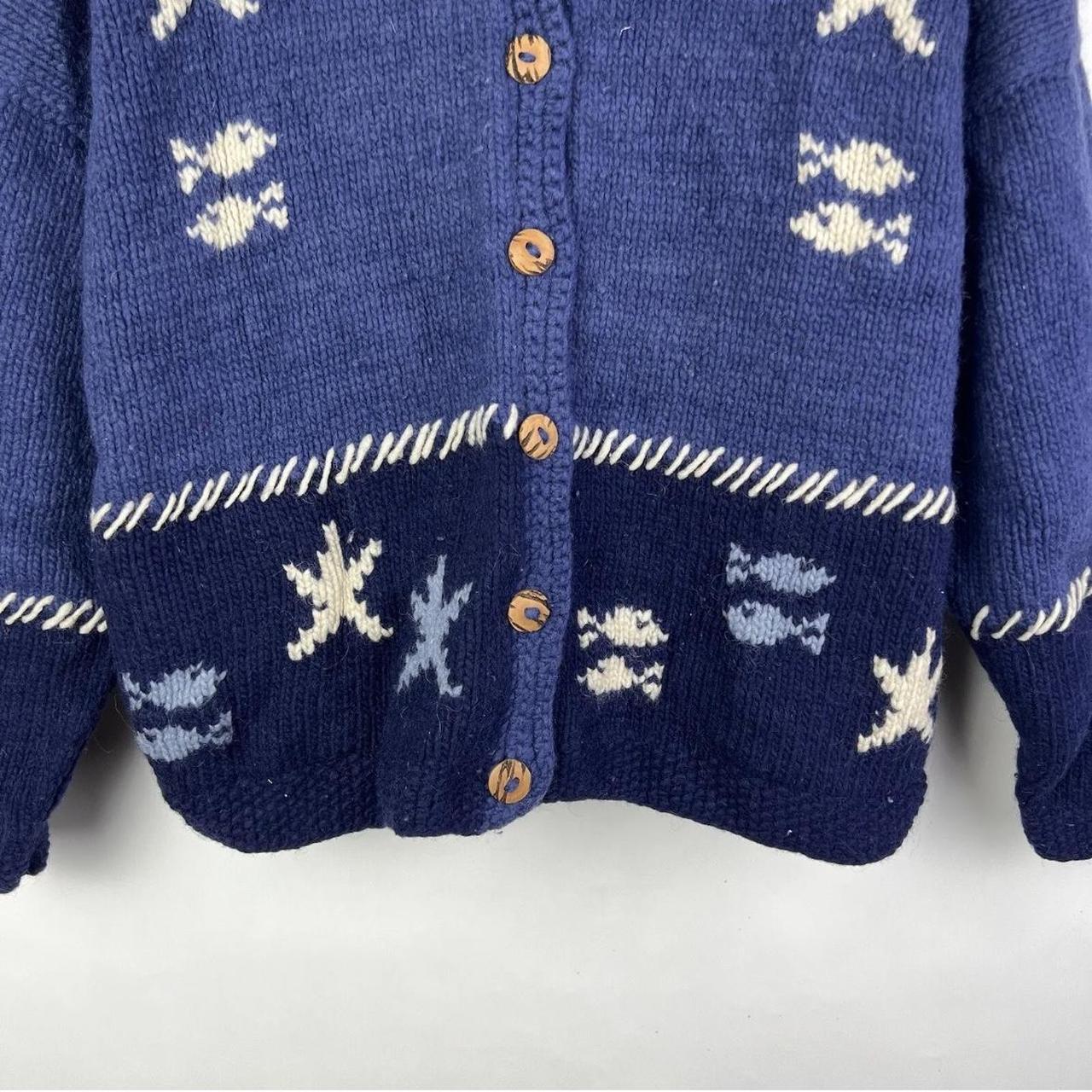 Vintage Pachamama Cardigan Jumper Navy Blue Wool... - Depop