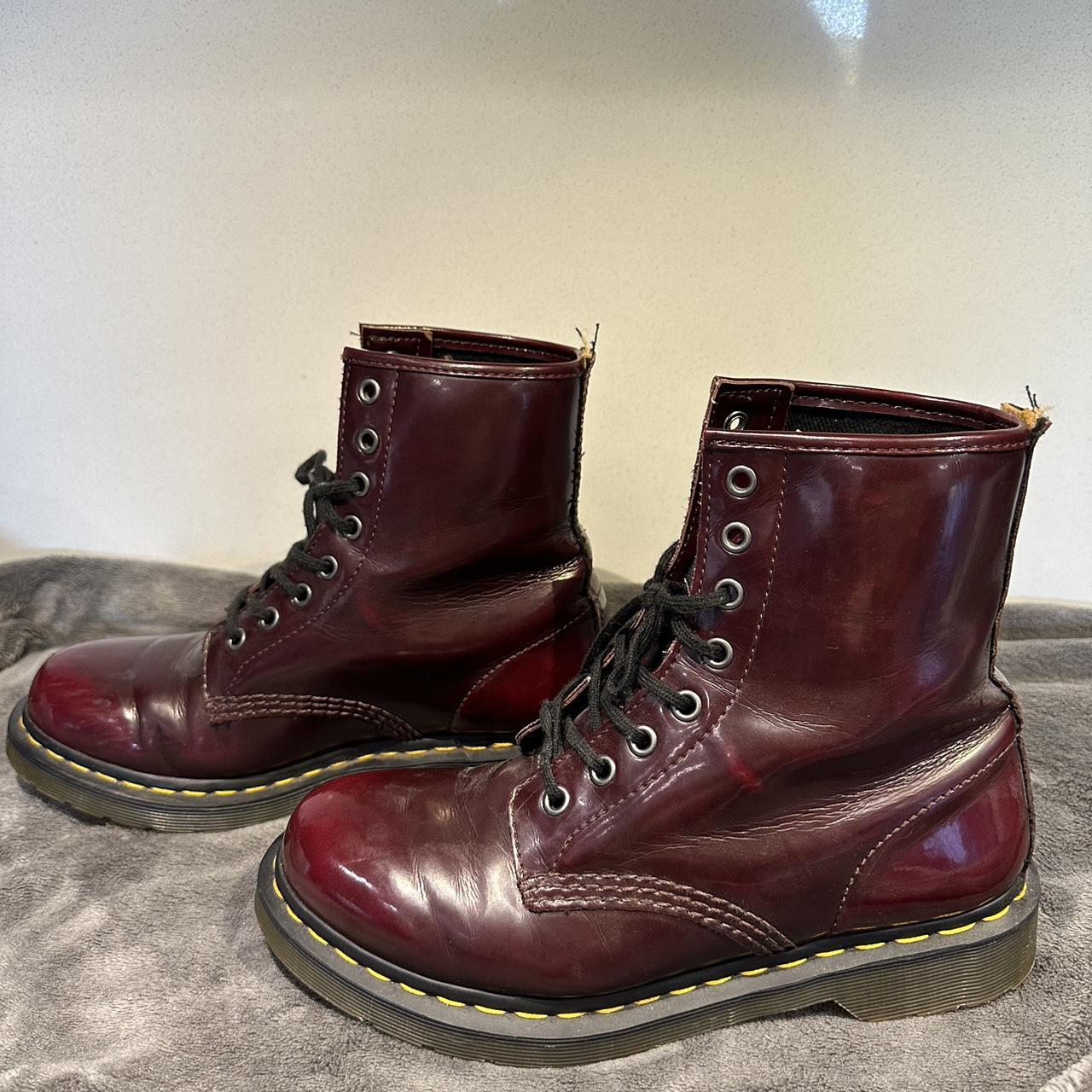 Red Dr Martens - Vegan Leather 1460 Lace Up... - Depop