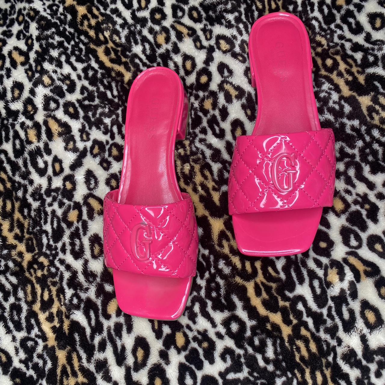 Fushia pink guess sandals Good condition guess Depop