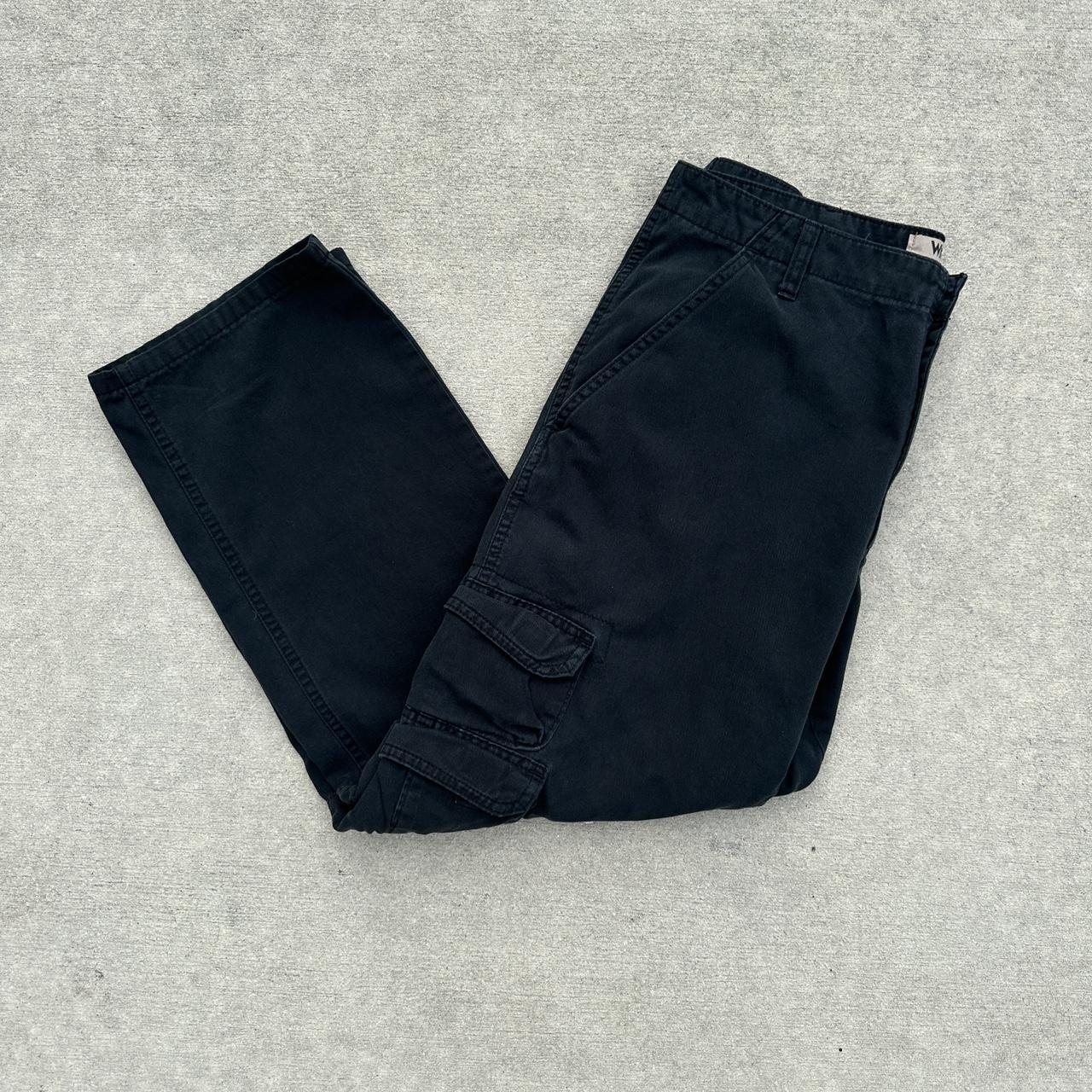 Black Wrangler Cargo Pants Size 34x30 Super clean,... - Depop