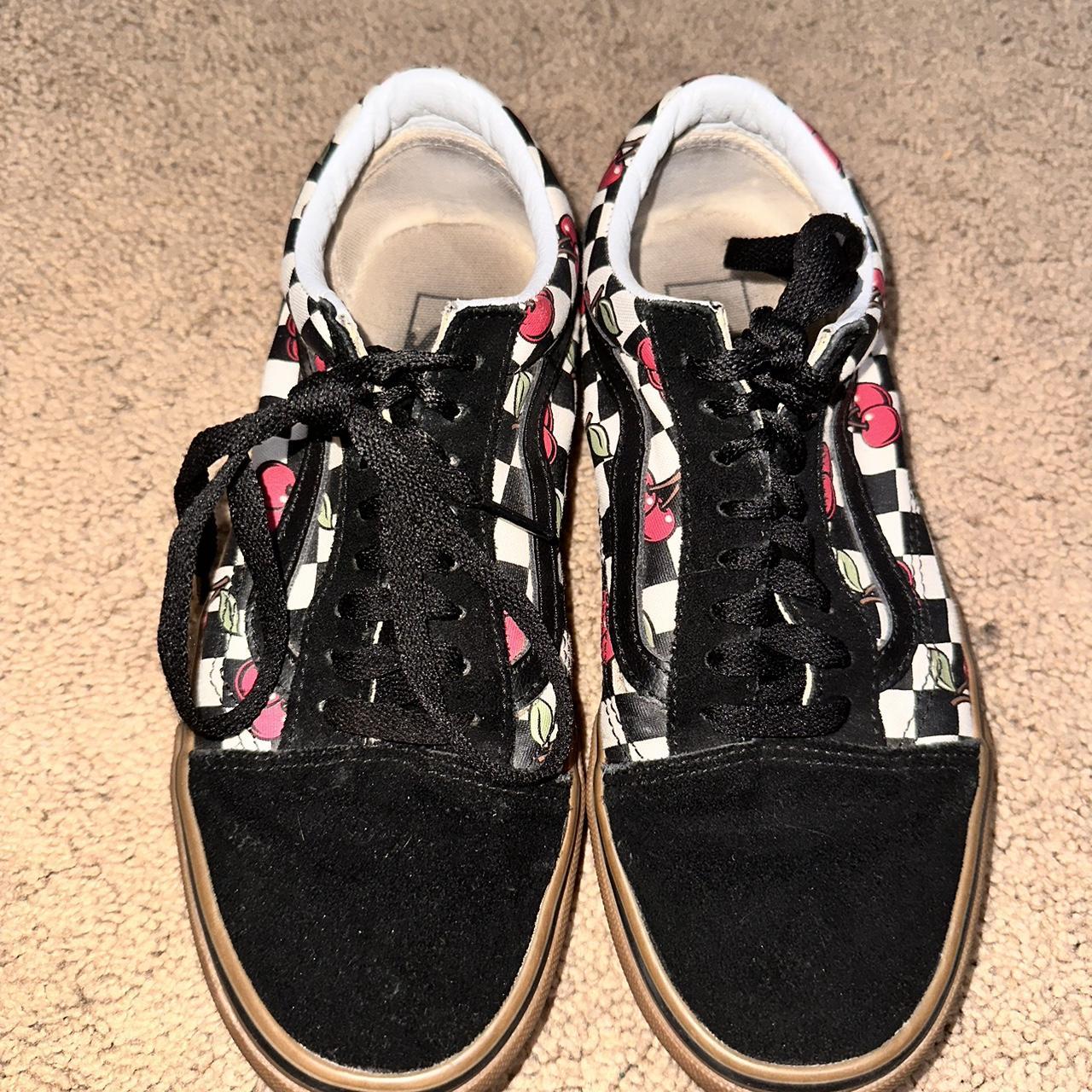 Cherry cheap checkered vans