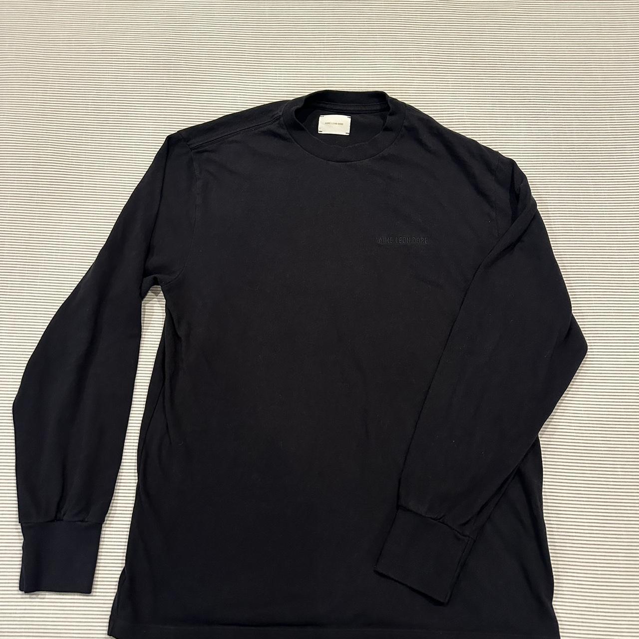 Tonal Logo Long-Sleeve Tee. Aimé Leon Dore black | Depop