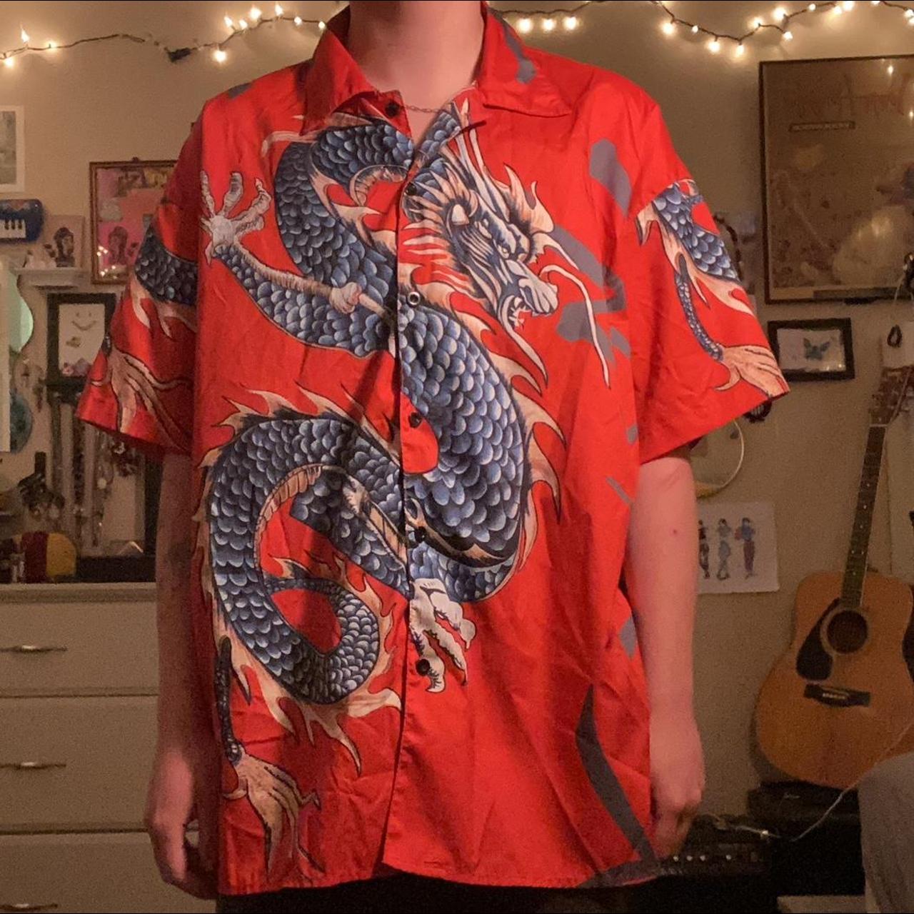 university blue and red shirt