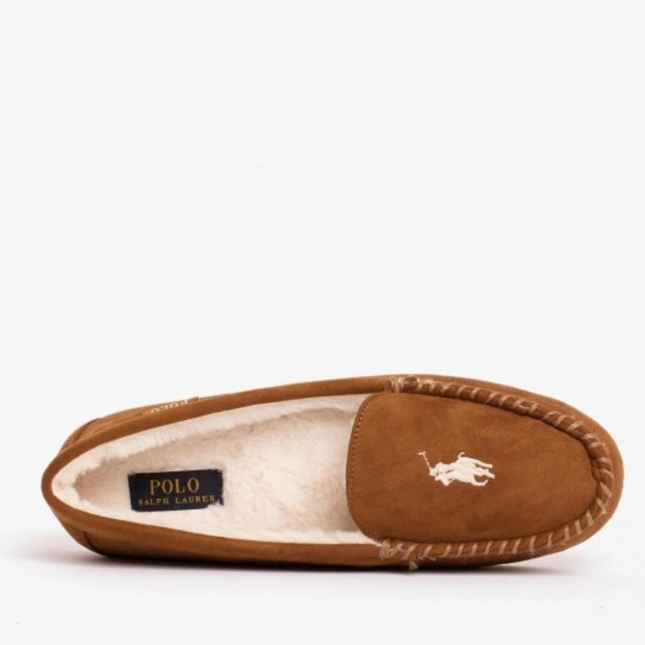 Polo ralph lauren dezi clearance ii tan moccasin slippers