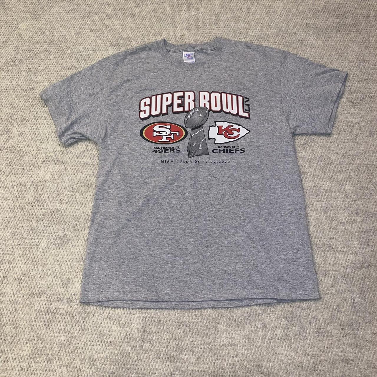 NFL Super Bowl LIV SF 49ers-KC Chiefs Men Gray Short Sleeve Tshirt