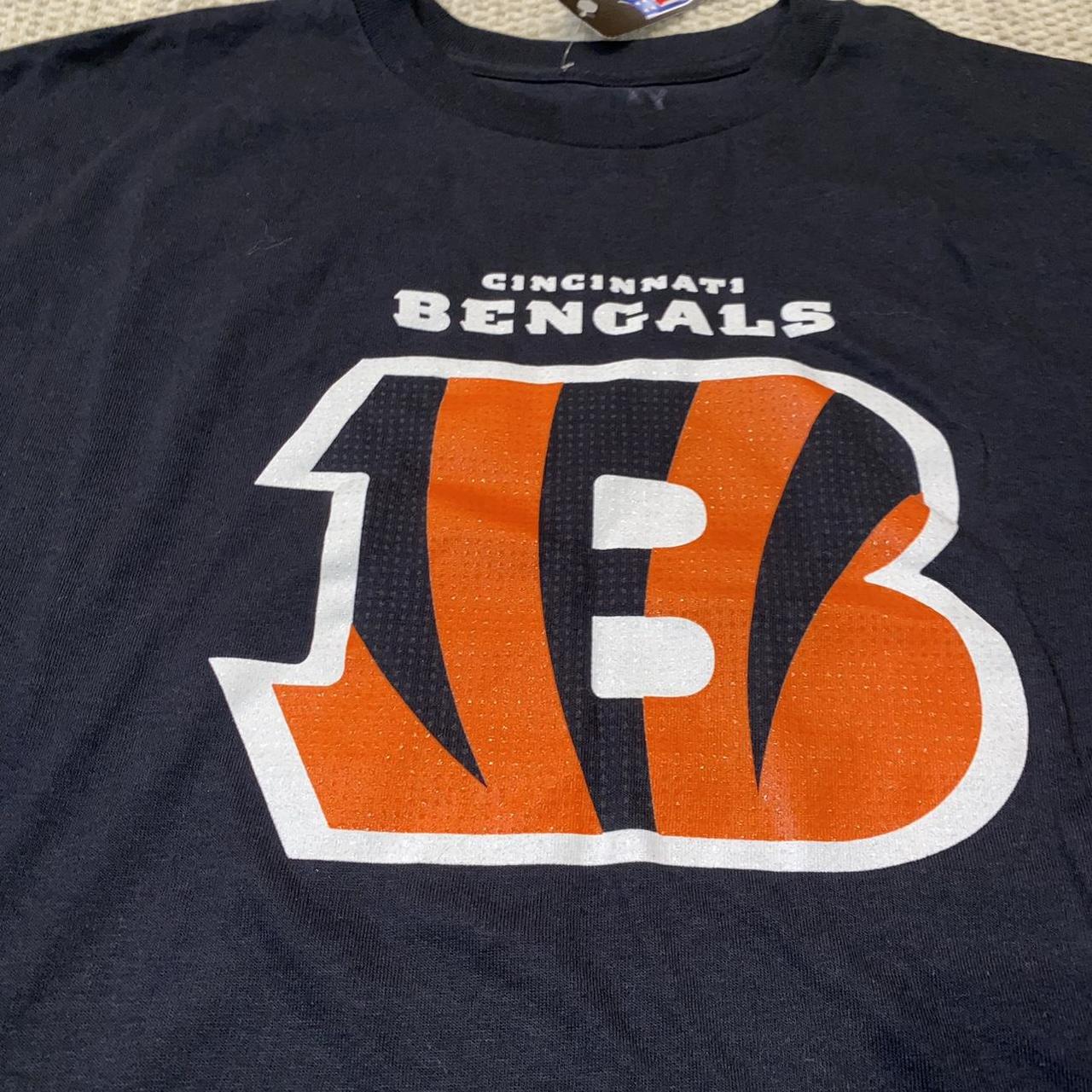 Majestic Nfl Men Size Large Cincinnati Bengals Black T-shirt