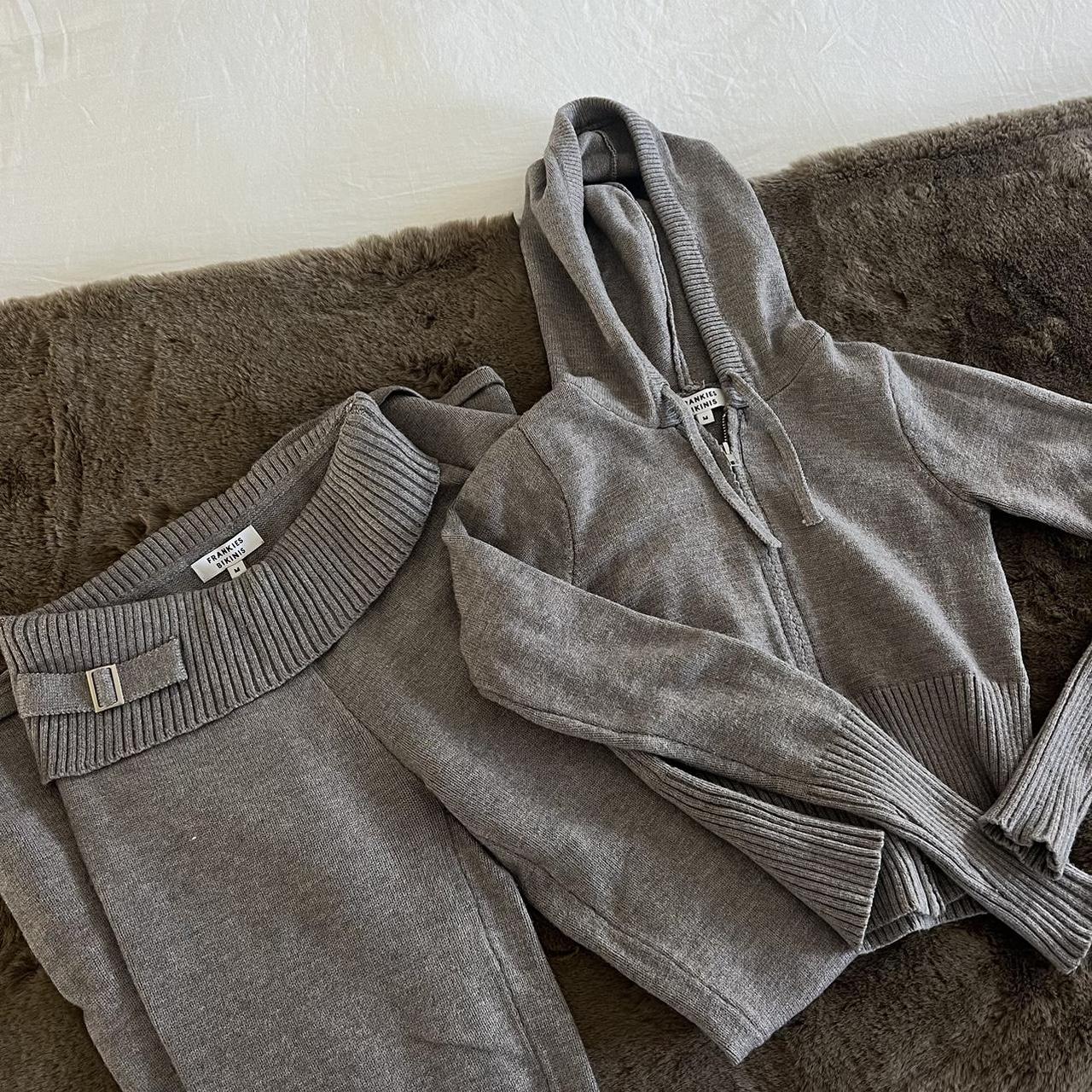 Frankie s Bikinis Cloud Knit Set in Gray Worn maybe Depop