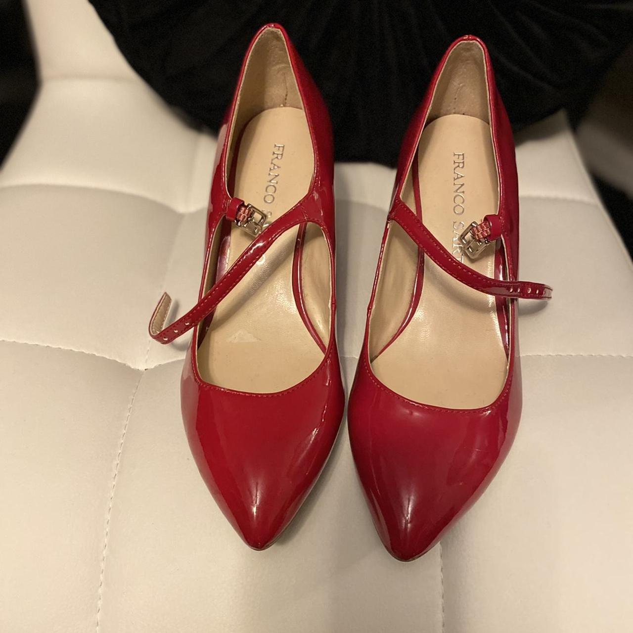 Red Mary Jane shoes Red pumps cute red 👠 Wedges... - Depop