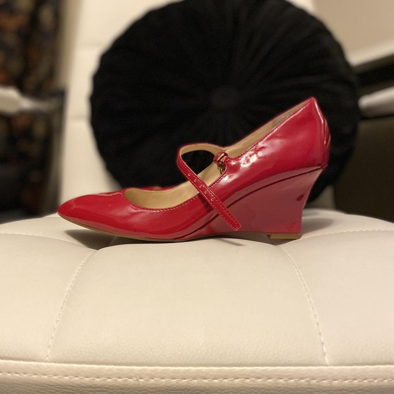 Red Mary Jane shoes Red pumps cute red 👠 Wedges... Depop