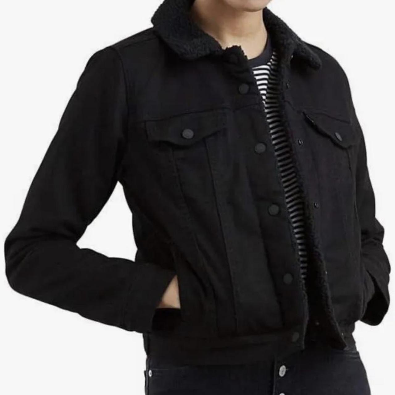 Levis sherpa 2024 jacket womens black