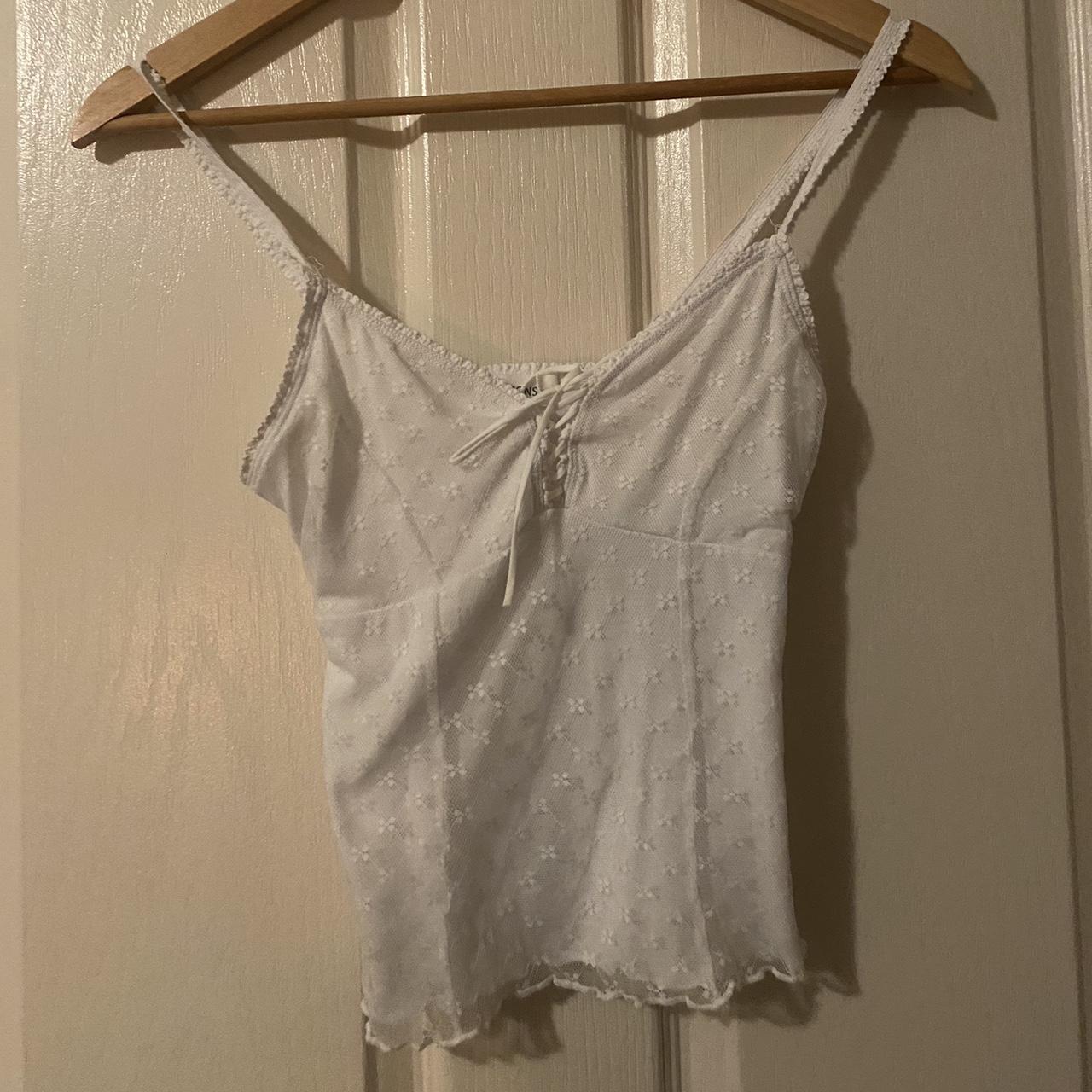 super cute glassons cami • flower, lace and bow... - Depop