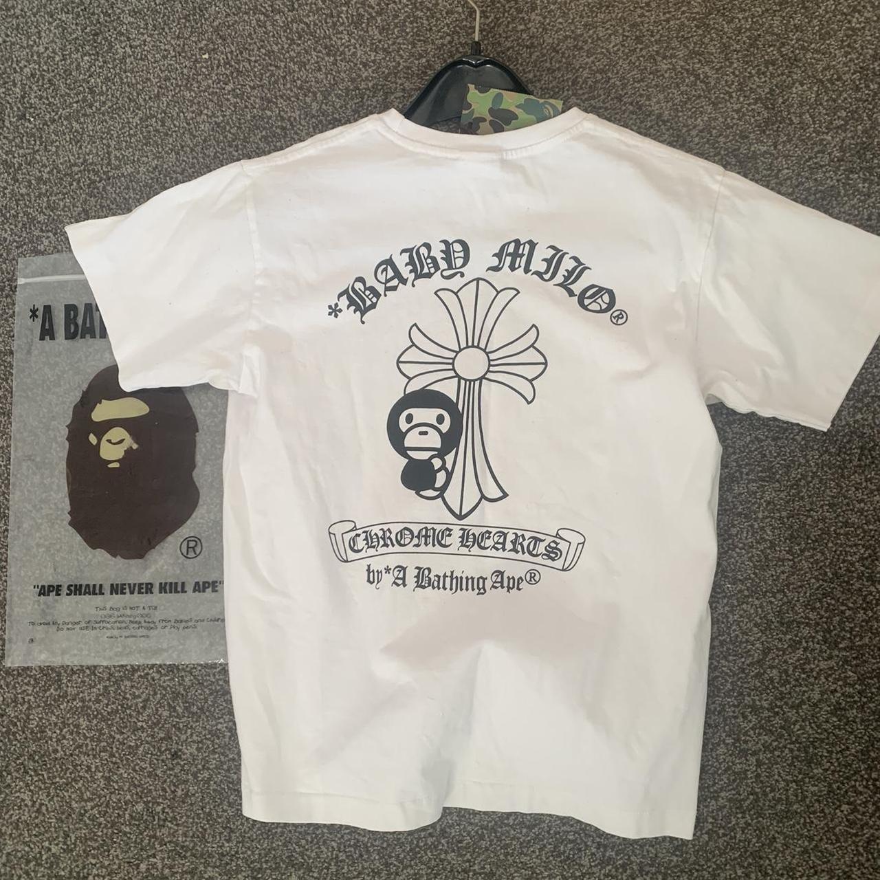 Bape X Chrome Hearts Tshirt Size Small Selling As - Depop