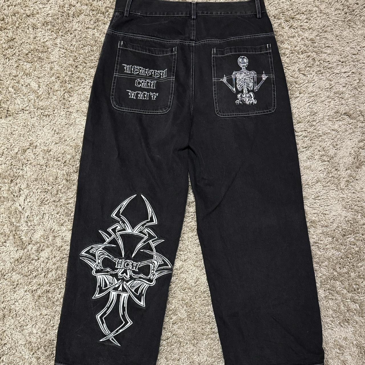 Heavencanwait limited edition Black Jeans Size... - Depop