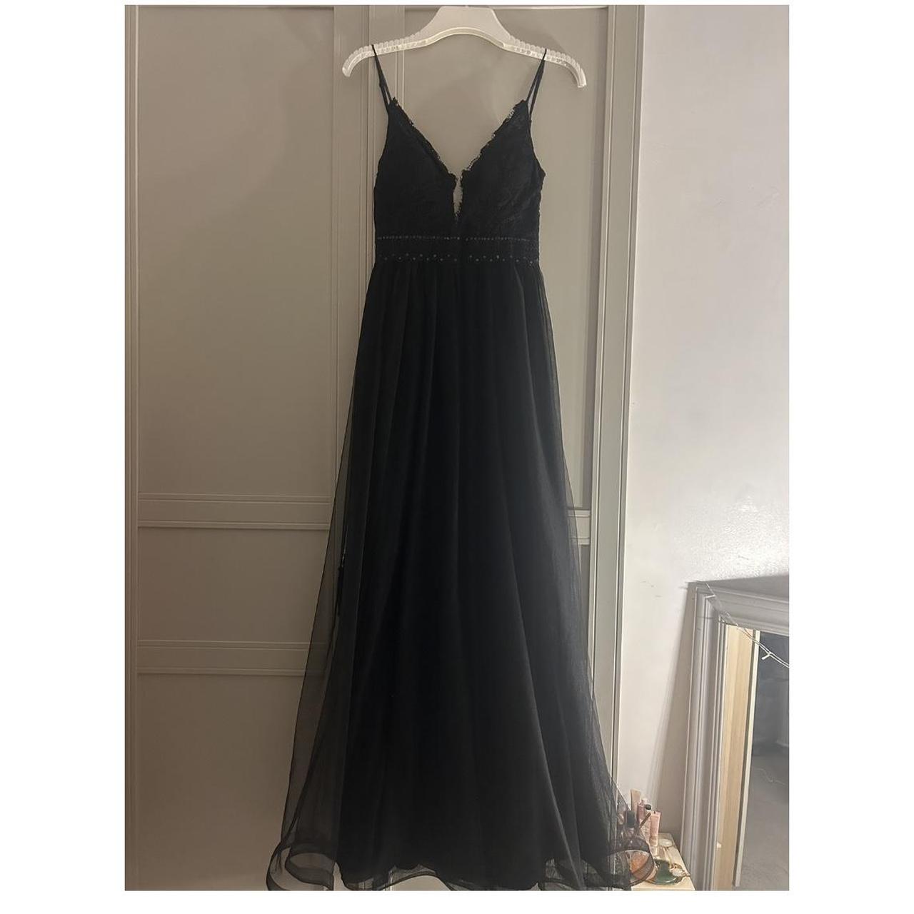 PROM DRESS~JJS HOUSE BLACK SIZE4/6 beautiful black - Depop