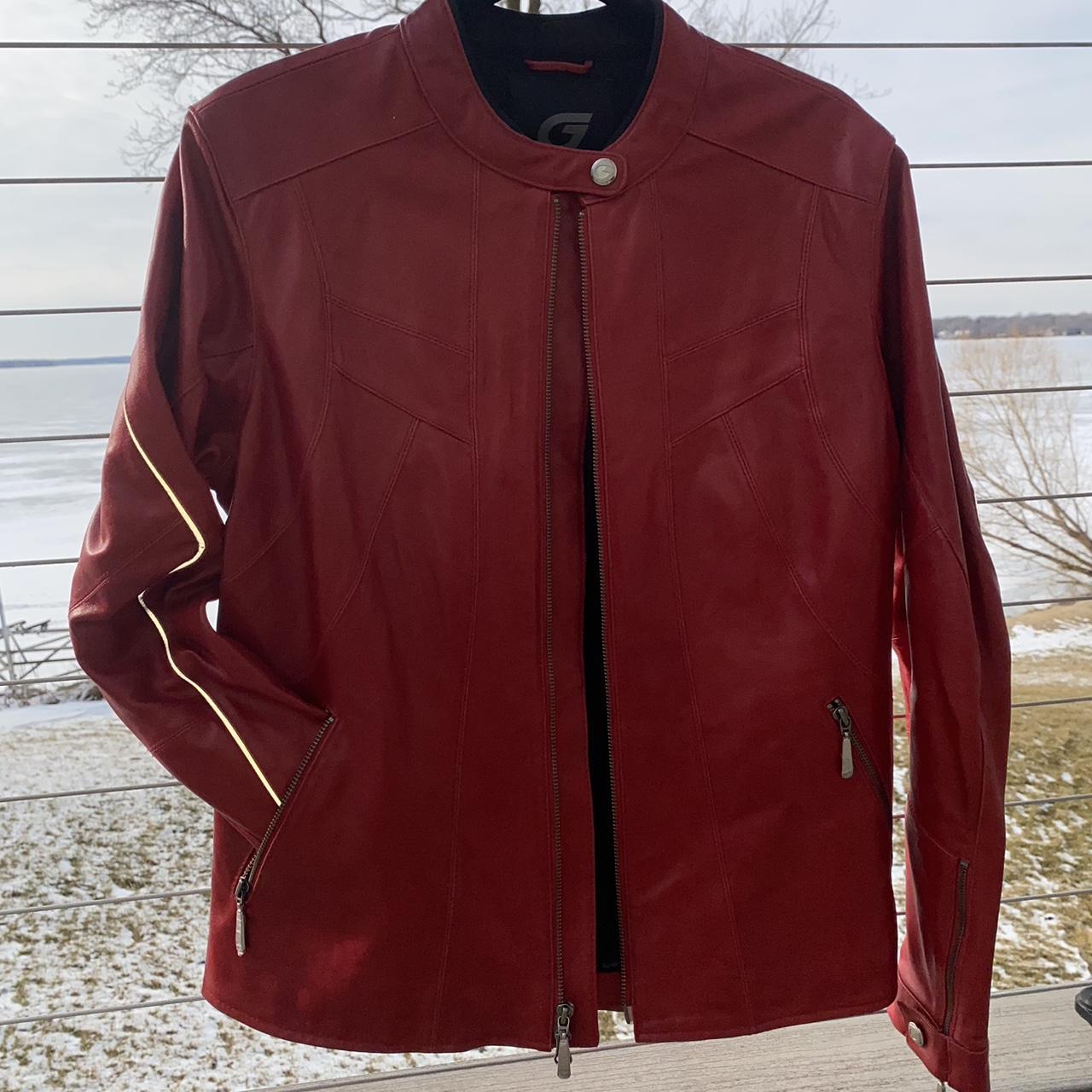 Hein gericke red leather jacket hotsell