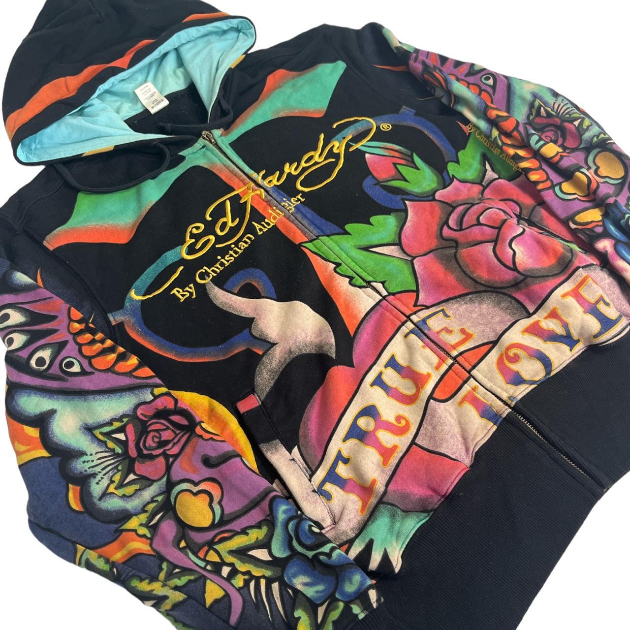 Ed Hardy Mens Hoodie Depop