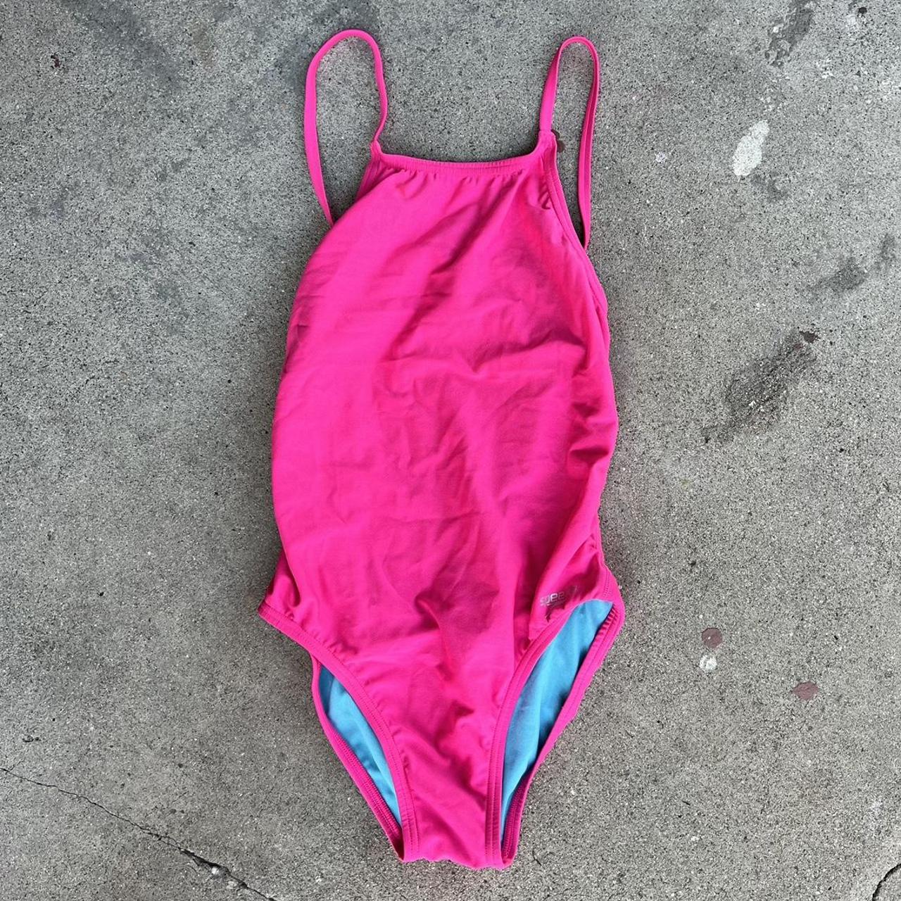 neon pink Speedo one piece - Sizes 30,32... - Depop