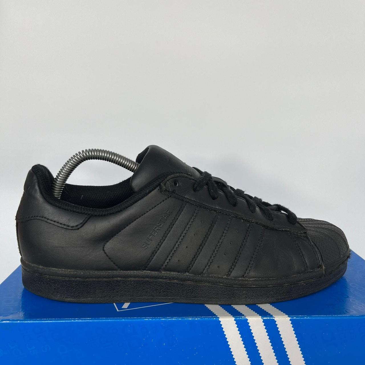 adidas Superstar Black UK SIZE 7 condition good. Depop