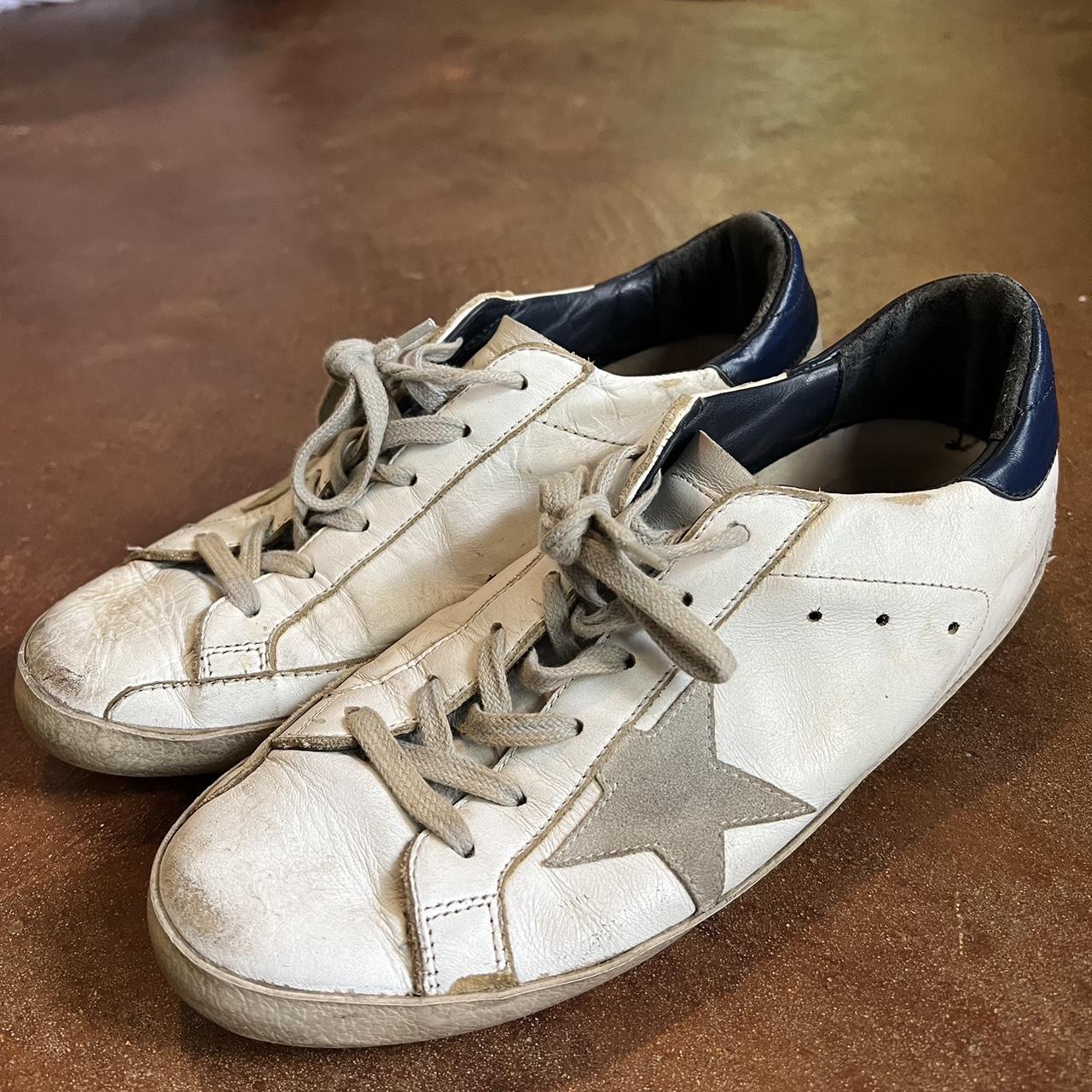 Golden Goose Women's White and Navy Trainers