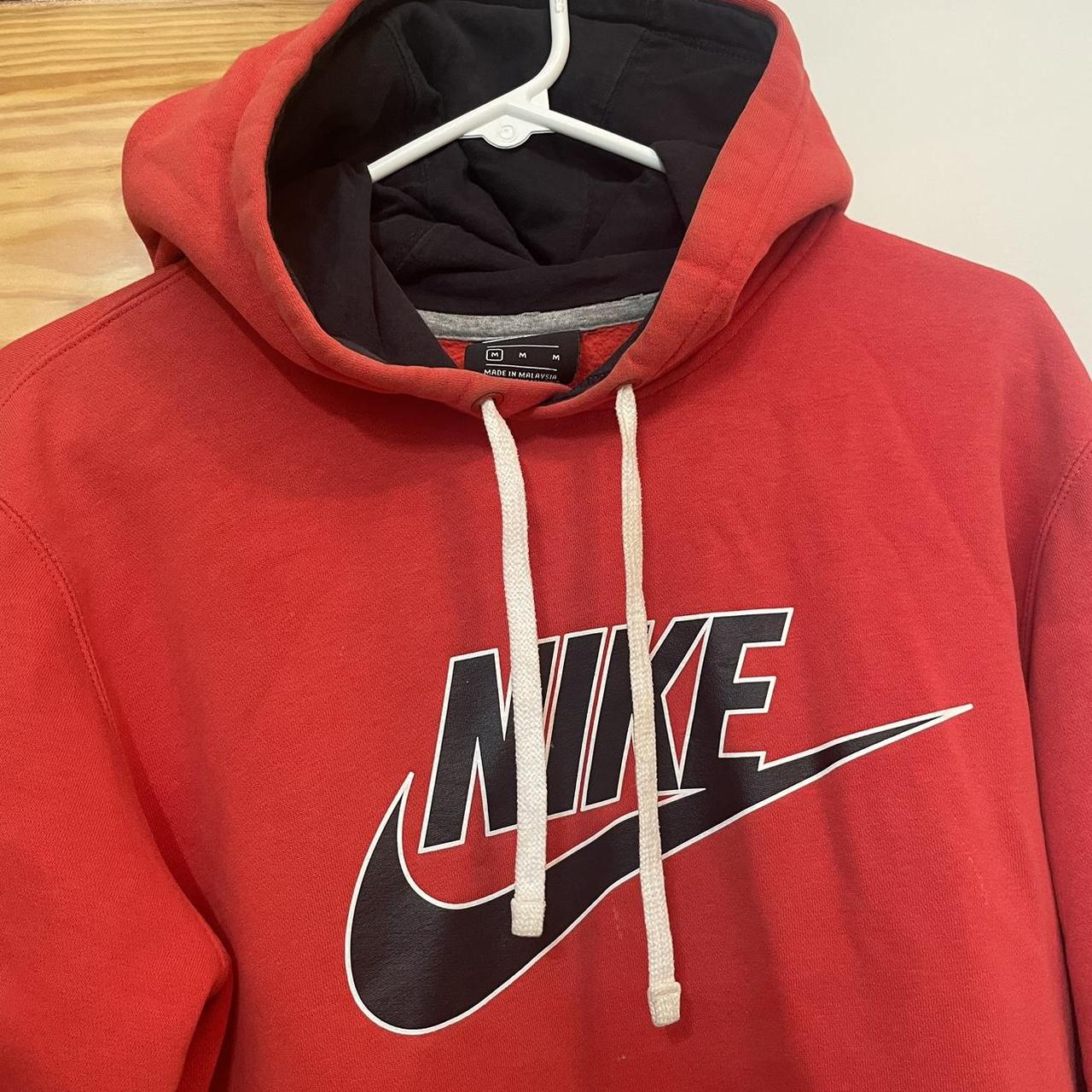 Red and black nike hoodie - Depop