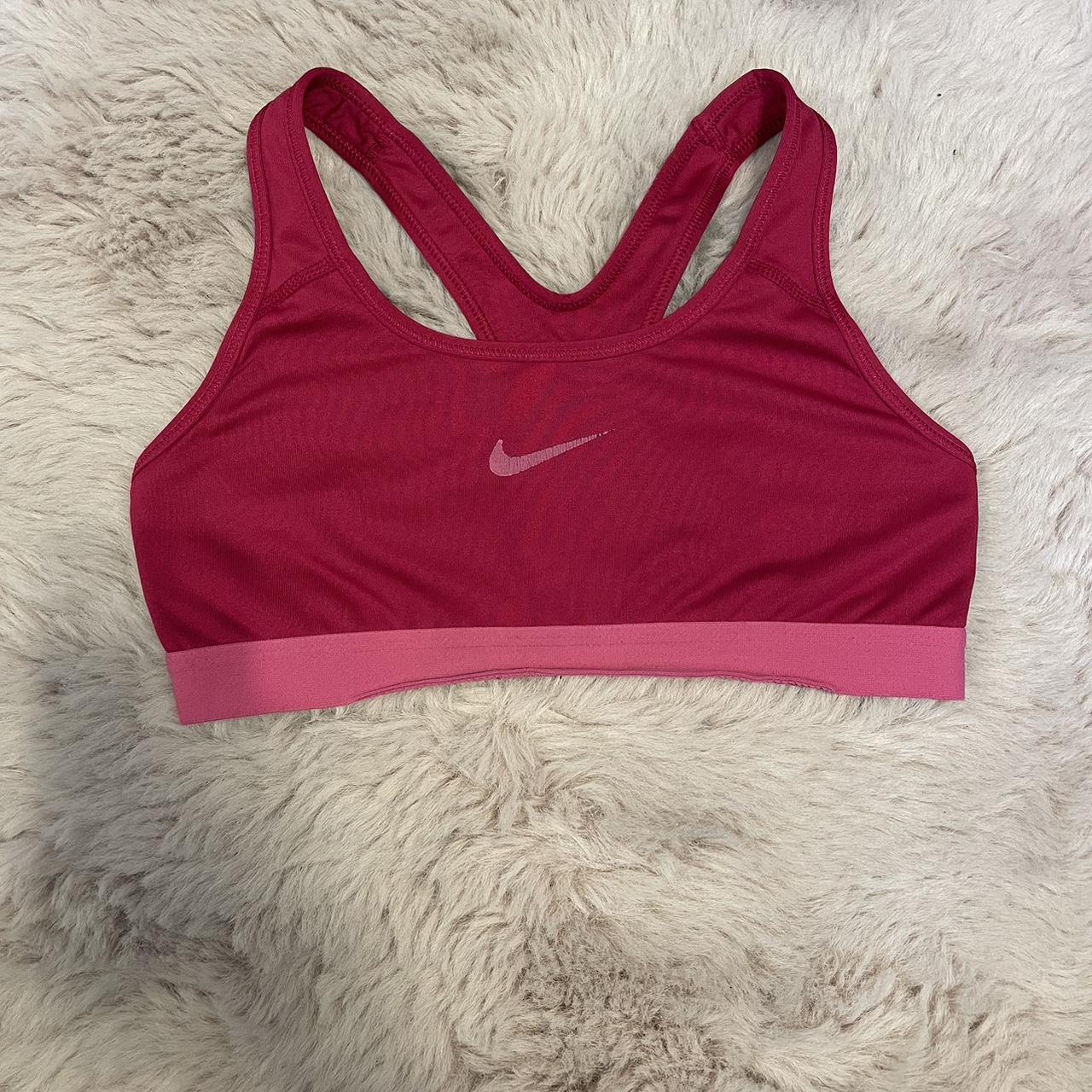 Women's hot pink nike sports bra Fits - Depop