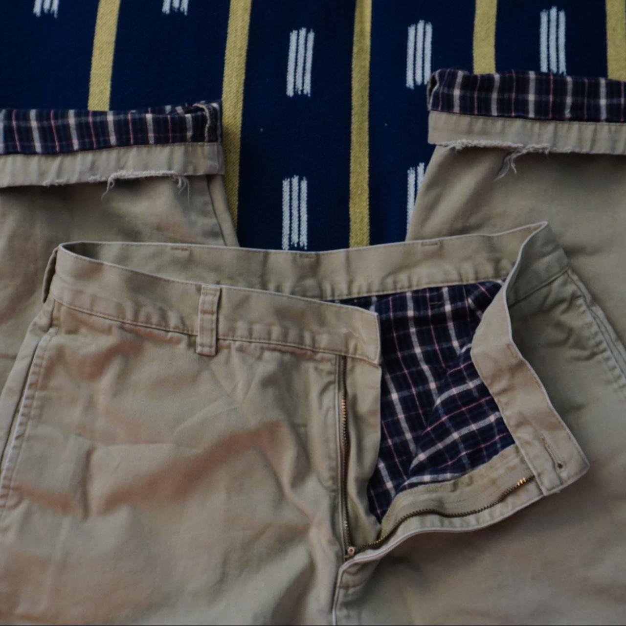 LL Bean Flannel Lined Pants Mens 37x32 Natural Fit... Depop