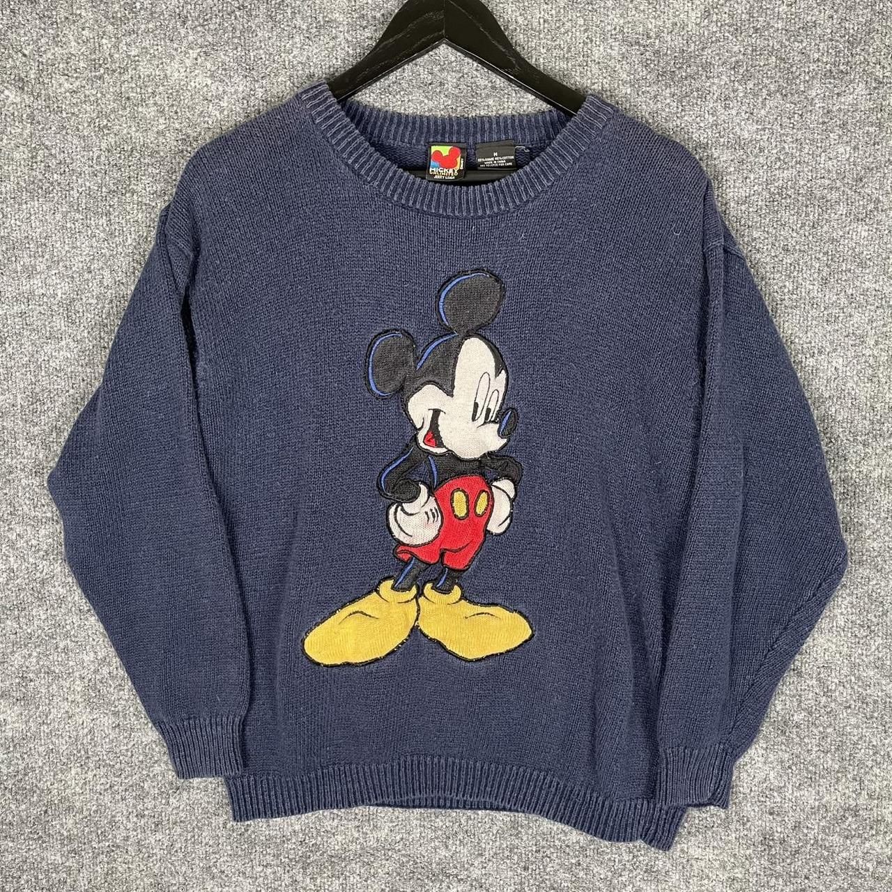 Disney Men's Sweater Navy/Blue M – Vintage Y2K Mickey Mouse