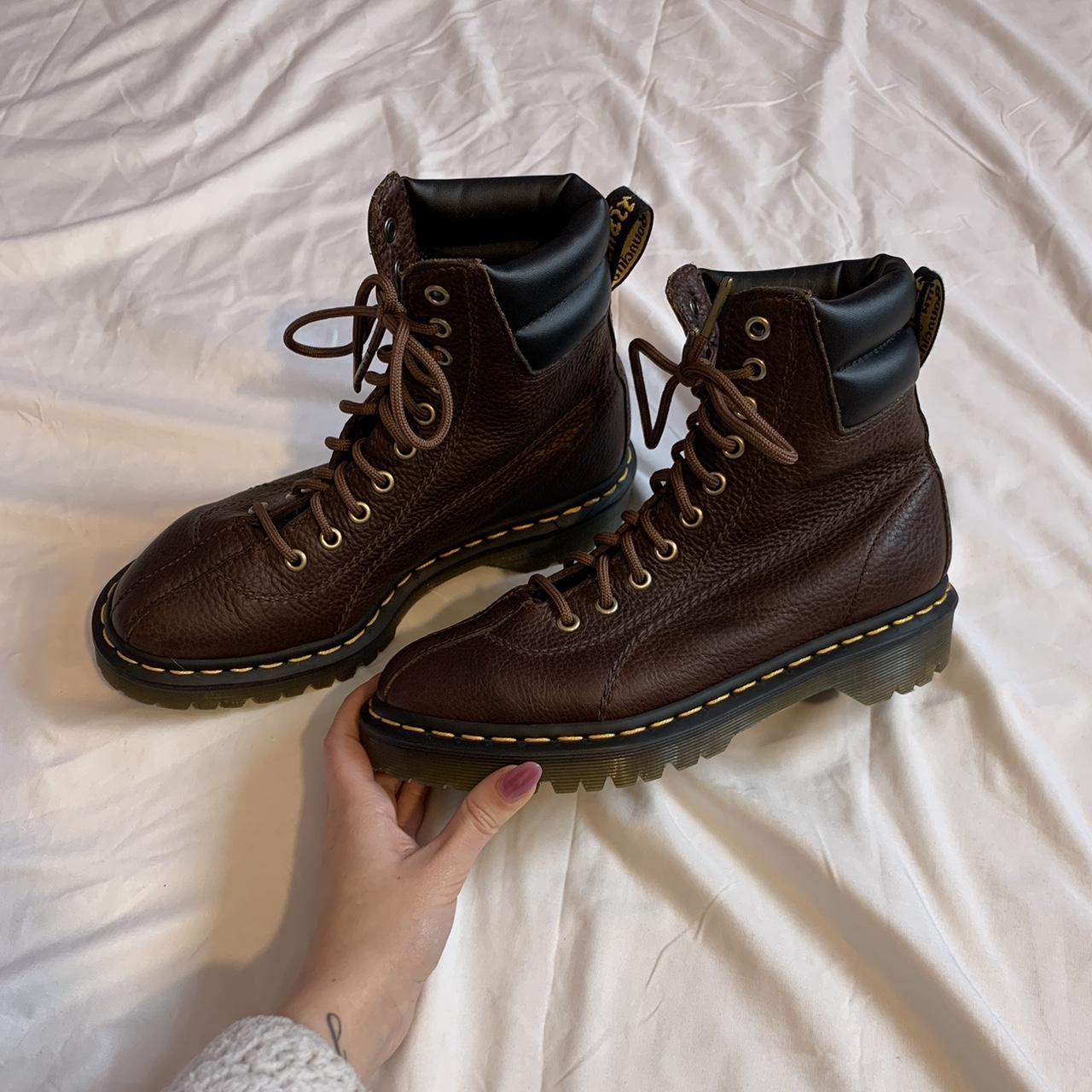 Brown leather doc martens in perfect condition no Depop