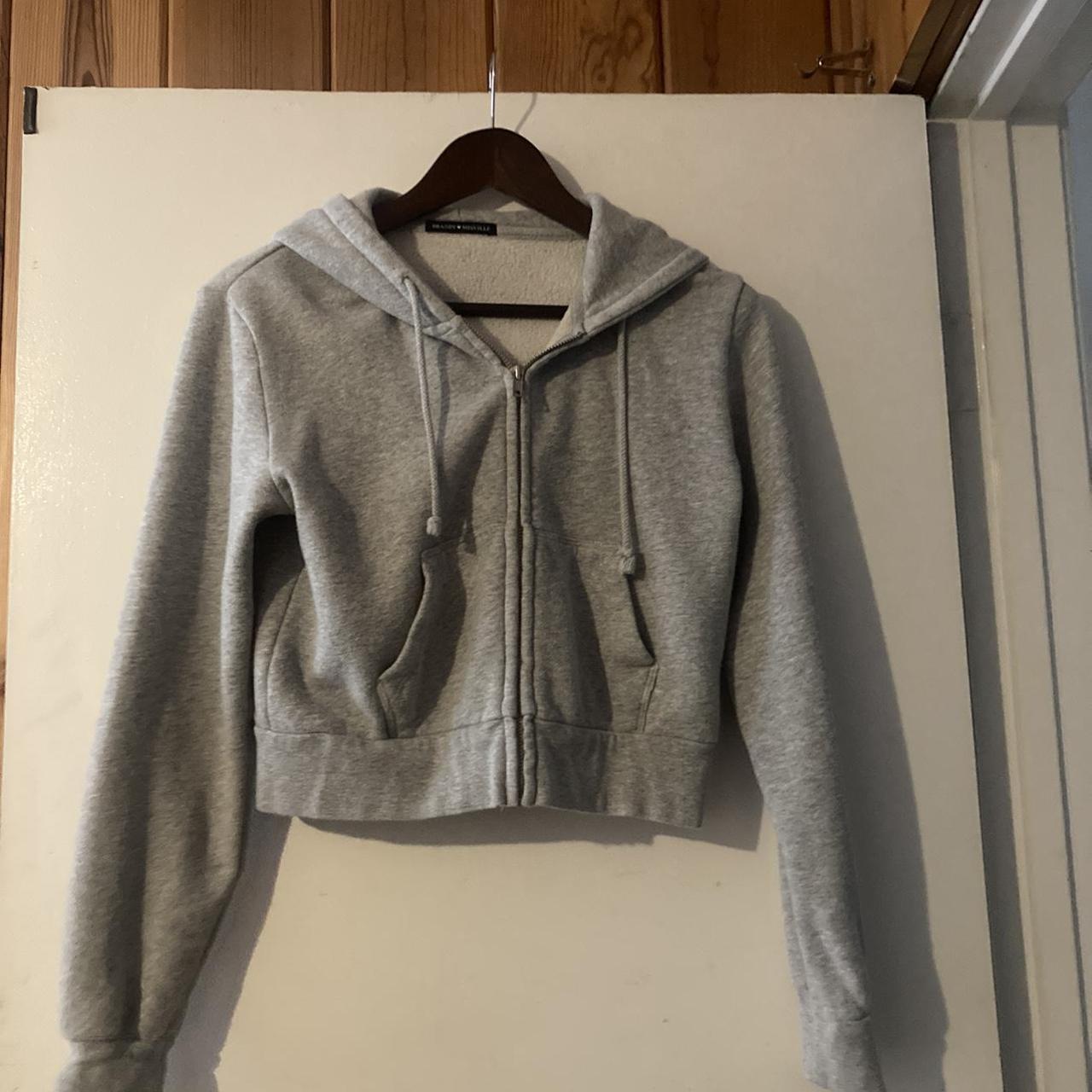 brandy melville crystal zip up cropped hoodie! super... Depop