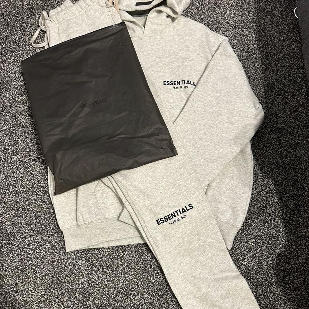 Essentials oatmeal grey tracksuit in M Never worn... - Depop