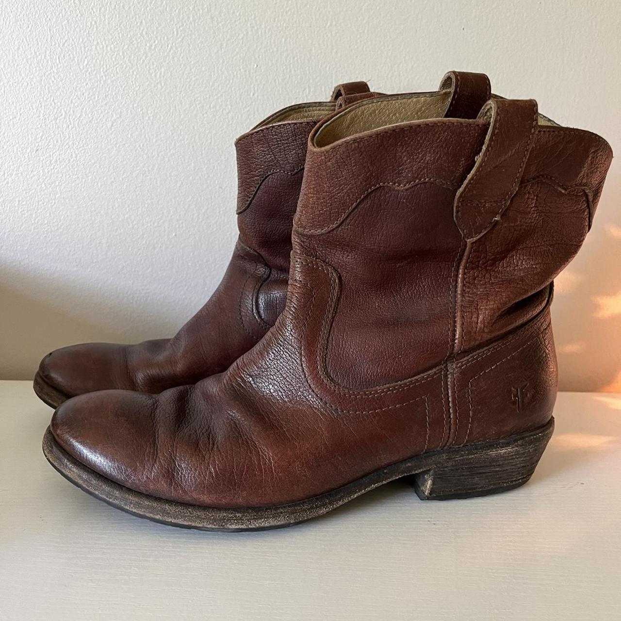 frye brown leather boots