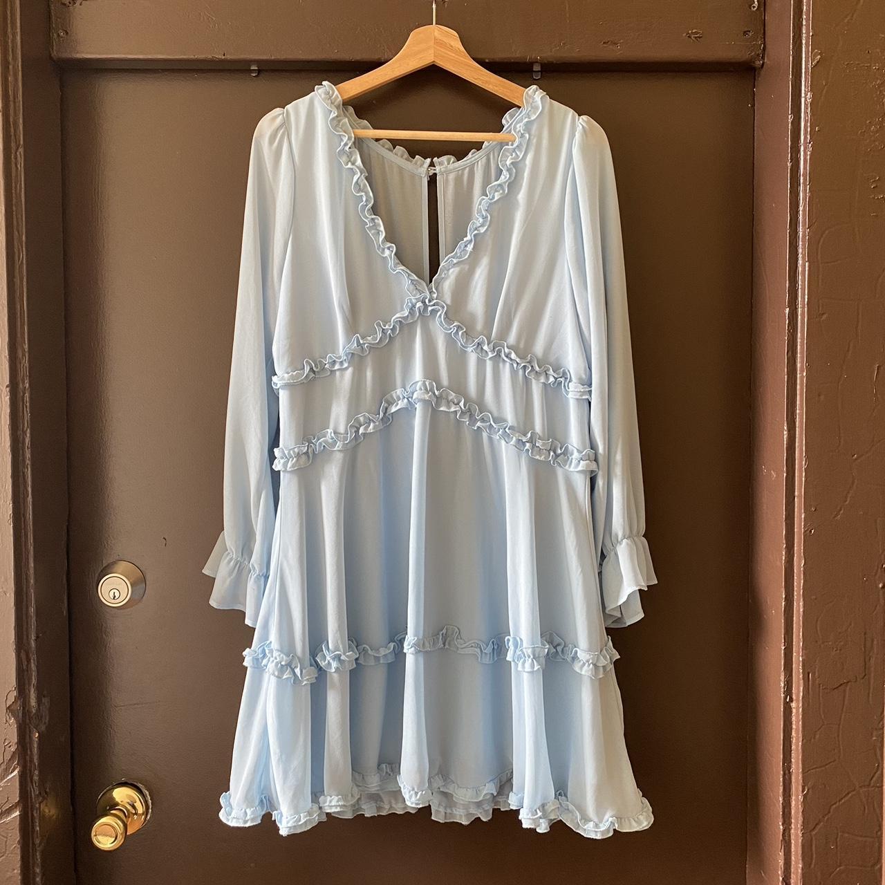 B Darlin Women's Blue Dress | Depop