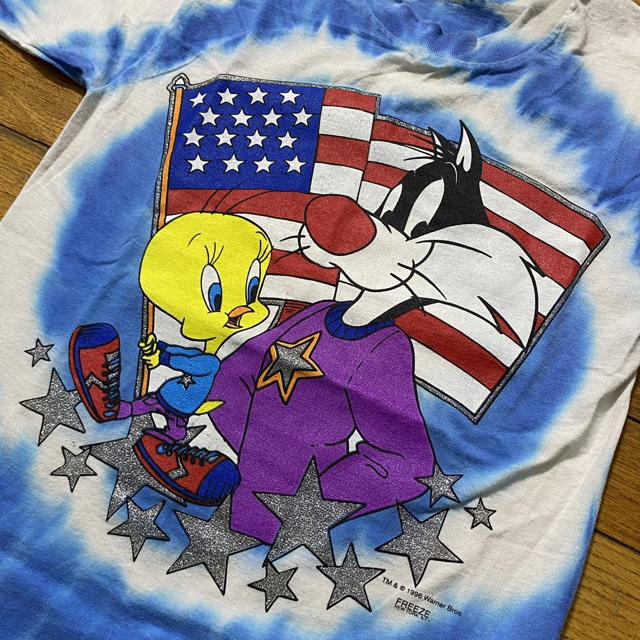 Vintage Looney Tunes Tweety and Sylvester tie dye - Depop