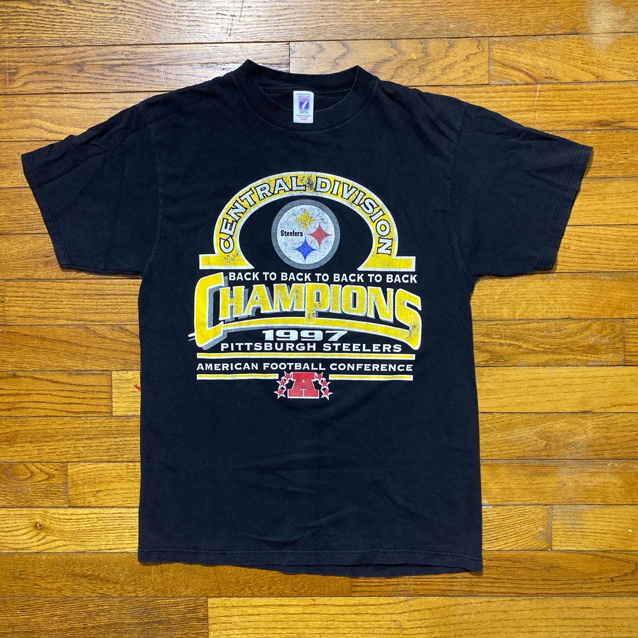 Vintage 90s PITTSBURGH STEELERS NFL Logo 7 T-Shirt L