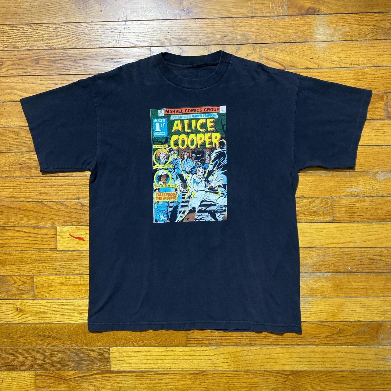 Vintage Alice Cooper Marvel Comics band tee 90s Fits... - Depop