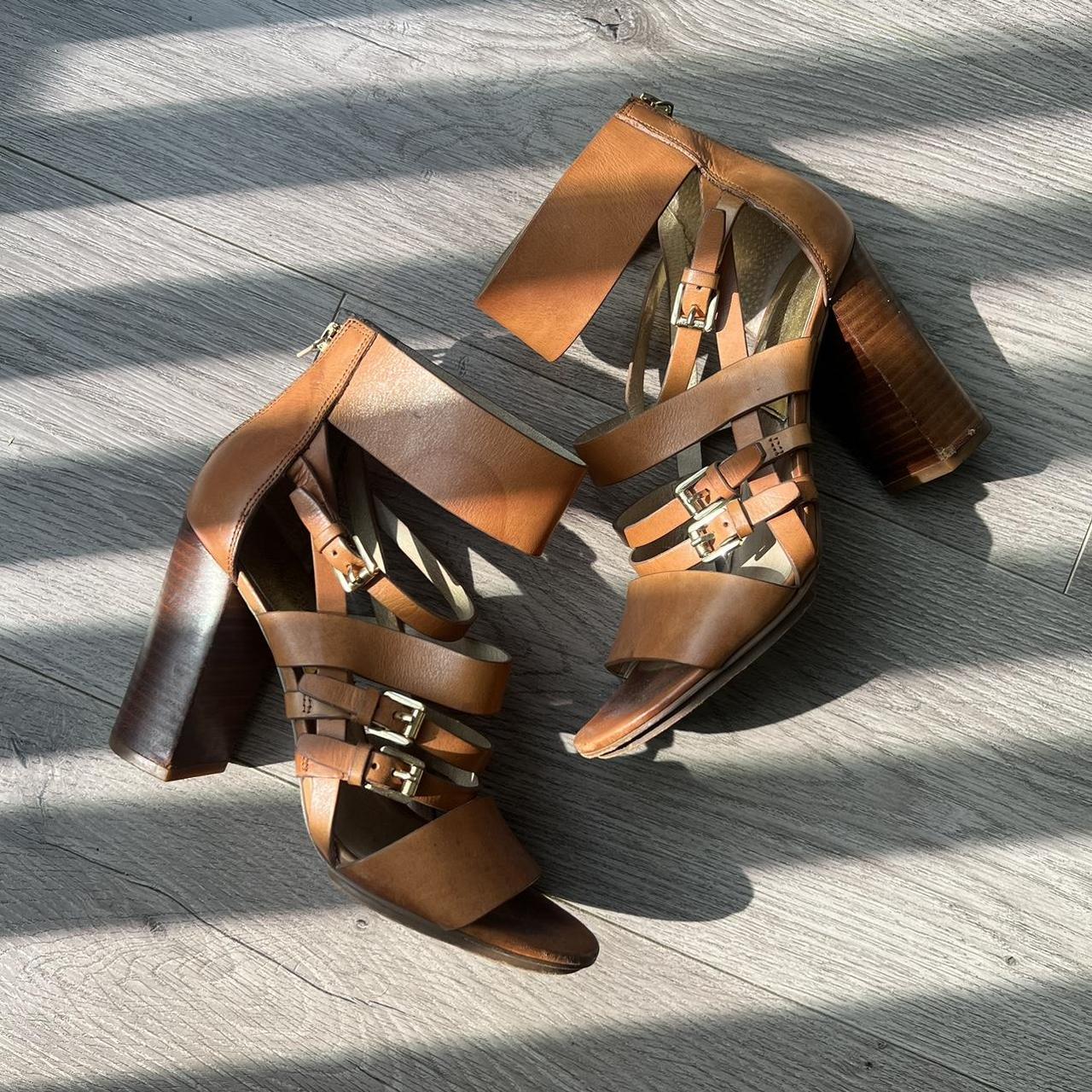 Michael kors brown sandal heels online